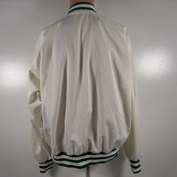 Vintage 80s Nike Windbreaker Jacket Mens Size L White Green Full Zip - Picture 4 of 5